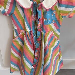Wildflowers Multicolor Striped Kids Dress
